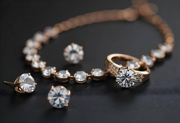 Elegant Jewelry Set Featuring Diamonds A Stylish Collection